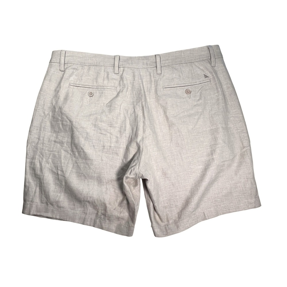 UNTUCKit St Julien Shorts Mens 40 Tan Linen Blend Chinos Casual Summer Preppy - Picture 3 of 11